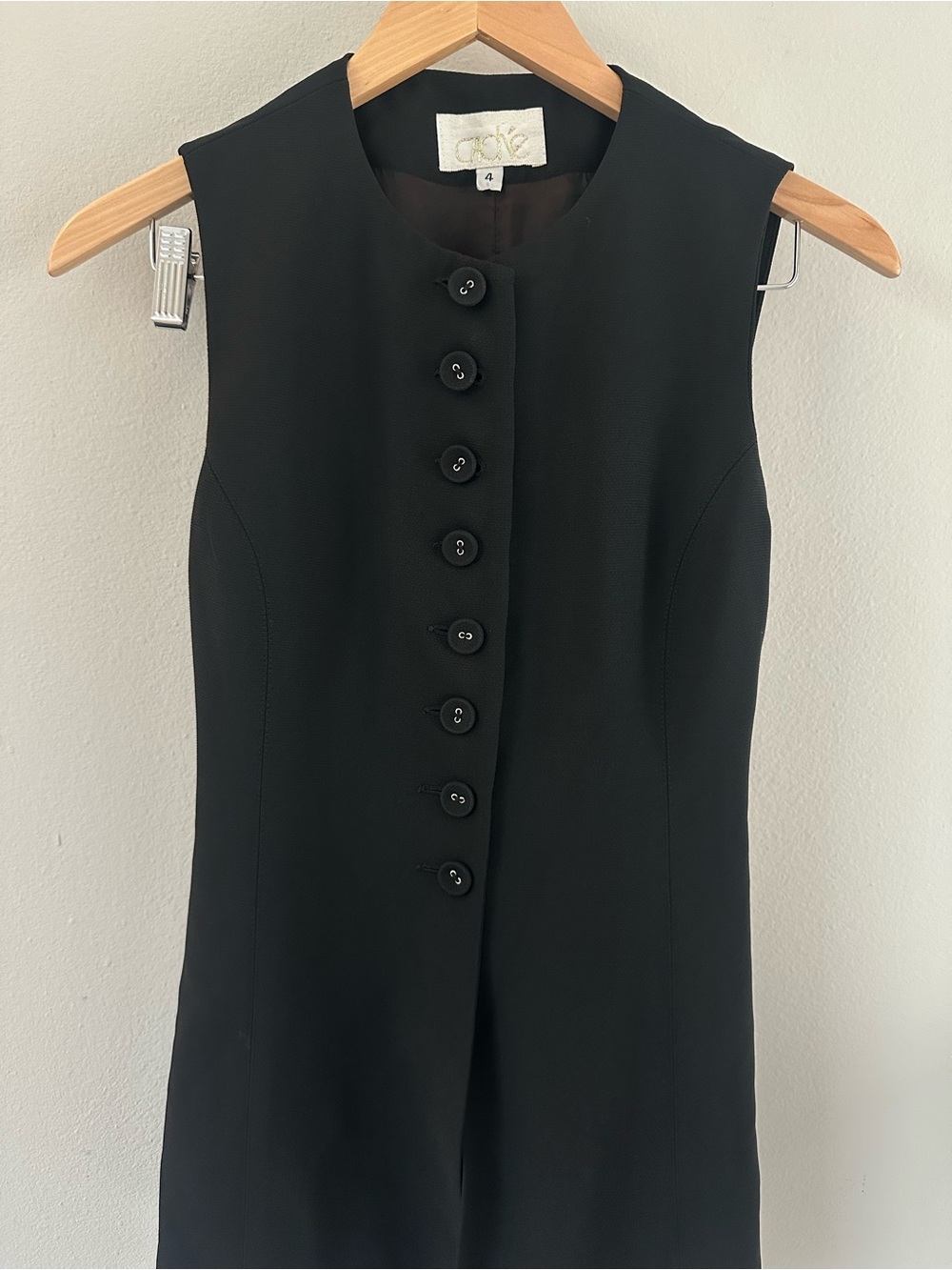 Cache long Black Button-Front vest